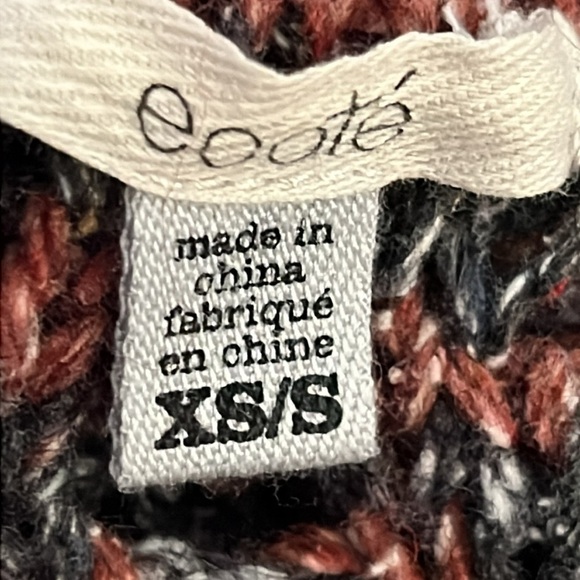 ecoté Urban Outfitters Fringe Open Cardigan Longline Womens XS /S Rust Gray Knit - Picture 6 of 10